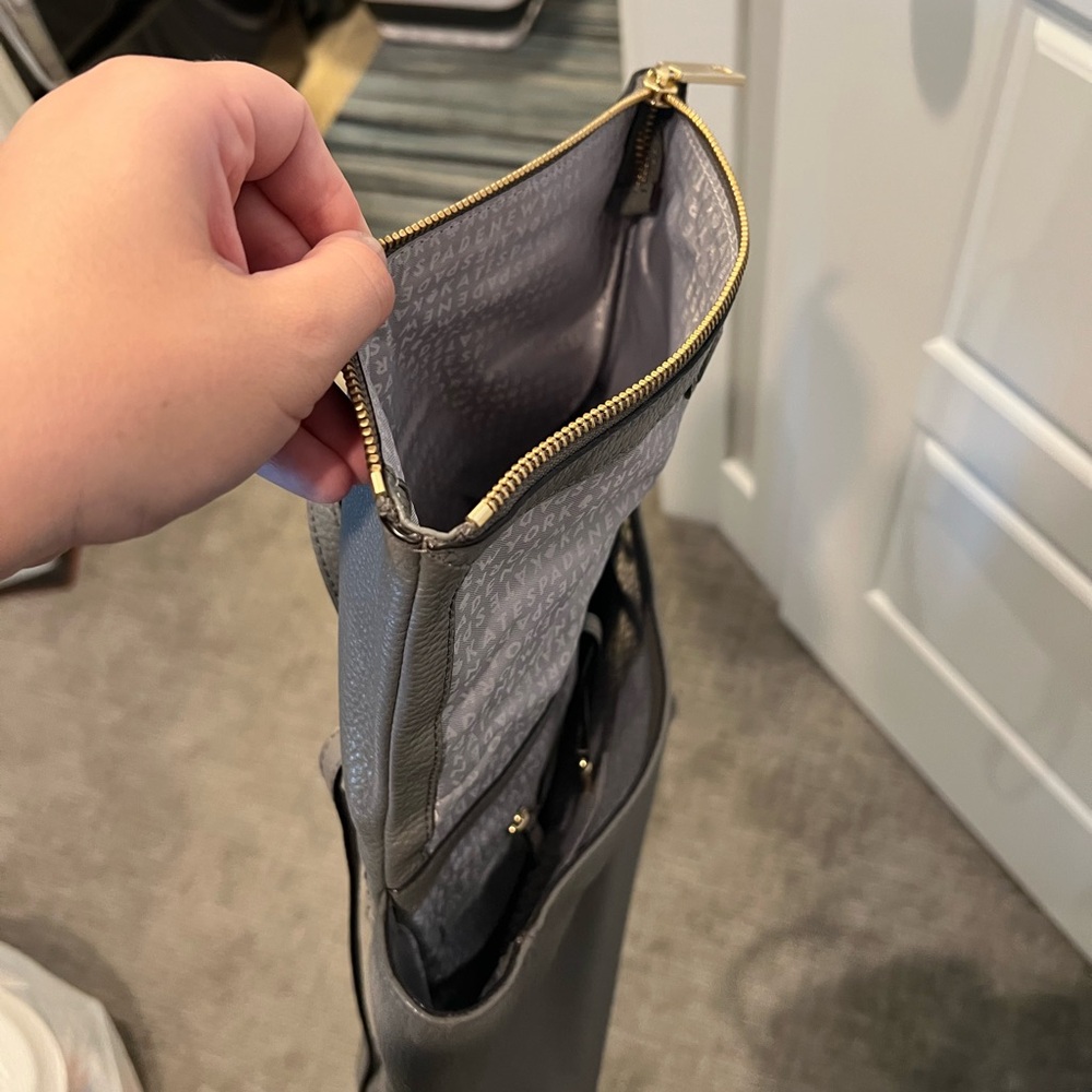 Kate Spade Gray Monogram Backpack - image 5